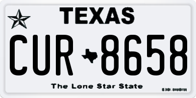 TX license plate CUR8658