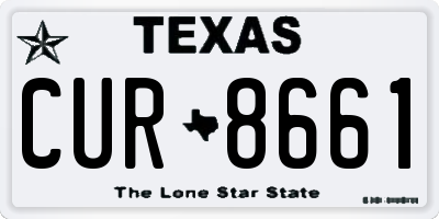 TX license plate CUR8661