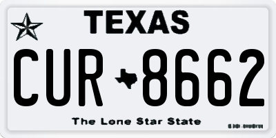 TX license plate CUR8662