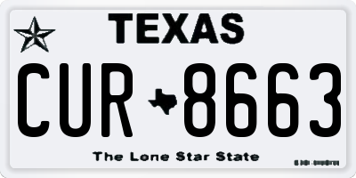 TX license plate CUR8663