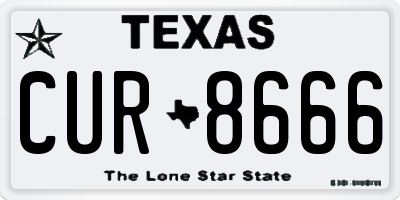 TX license plate CUR8666