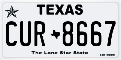 TX license plate CUR8667