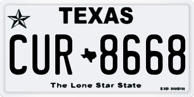 TX license plate CUR8668