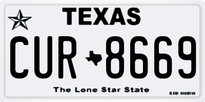 TX license plate CUR8669