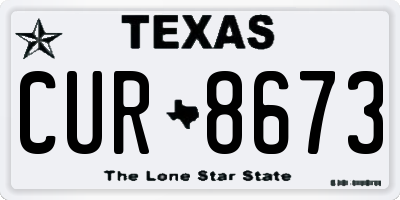 TX license plate CUR8673