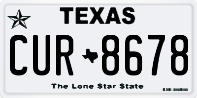 TX license plate CUR8678