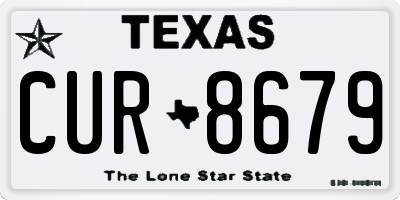 TX license plate CUR8679