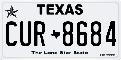 TX license plate CUR8684