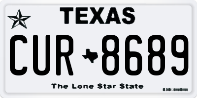 TX license plate CUR8689