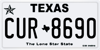 TX license plate CUR8690