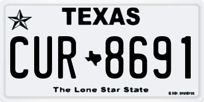 TX license plate CUR8691