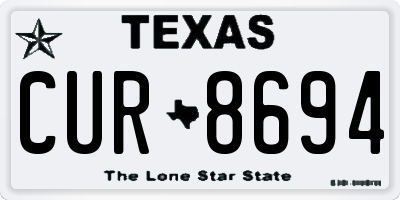 TX license plate CUR8694
