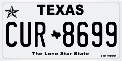 TX license plate CUR8699