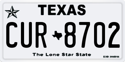 TX license plate CUR8702
