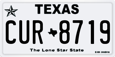TX license plate CUR8719