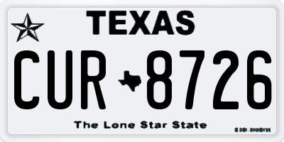 TX license plate CUR8726