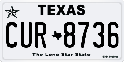 TX license plate CUR8736