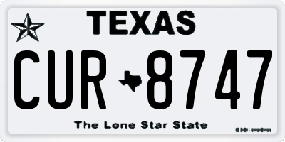 TX license plate CUR8747