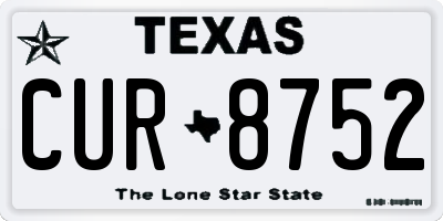 TX license plate CUR8752