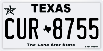 TX license plate CUR8755