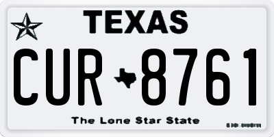 TX license plate CUR8761