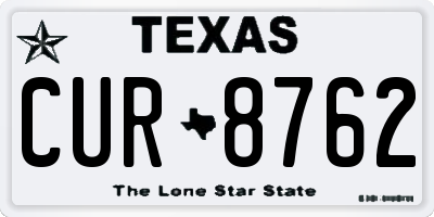 TX license plate CUR8762