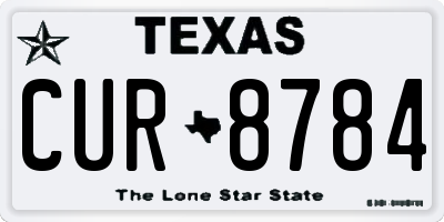 TX license plate CUR8784