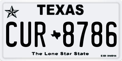 TX license plate CUR8786