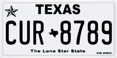 TX license plate CUR8789