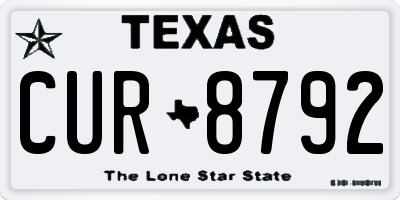 TX license plate CUR8792
