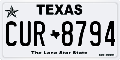 TX license plate CUR8794