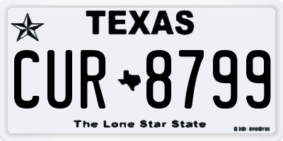 TX license plate CUR8799