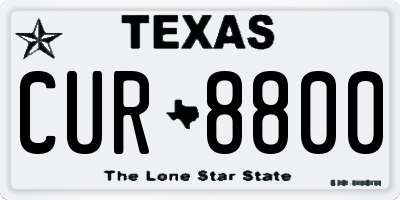 TX license plate CUR8800