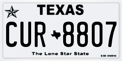 TX license plate CUR8807