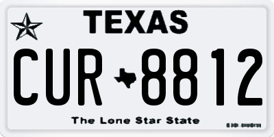 TX license plate CUR8812