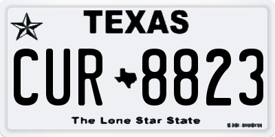 TX license plate CUR8823