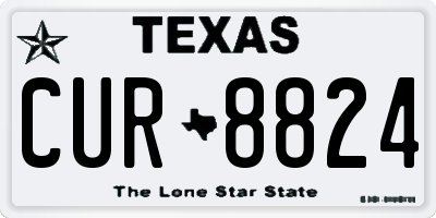 TX license plate CUR8824