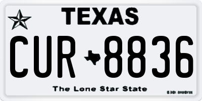 TX license plate CUR8836