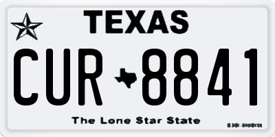 TX license plate CUR8841
