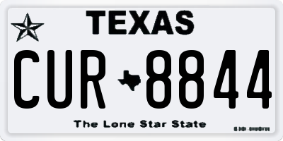TX license plate CUR8844