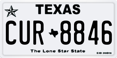 TX license plate CUR8846