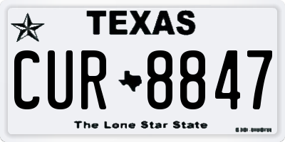 TX license plate CUR8847