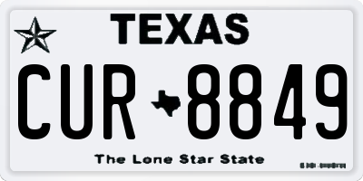 TX license plate CUR8849