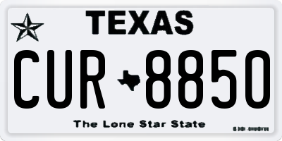 TX license plate CUR8850