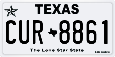 TX license plate CUR8861