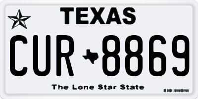 TX license plate CUR8869