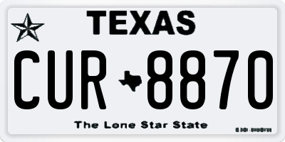 TX license plate CUR8870