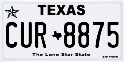 TX license plate CUR8875