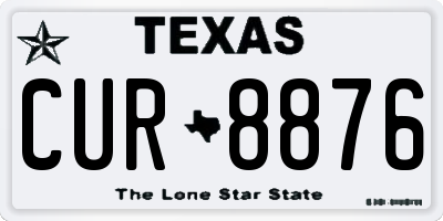 TX license plate CUR8876