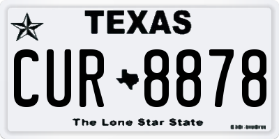 TX license plate CUR8878